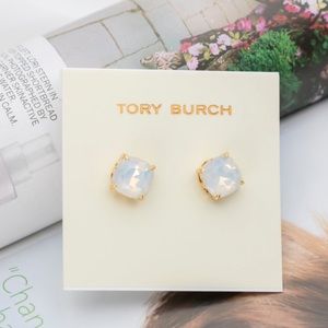 Tory Burch Moonstone square stud earrings